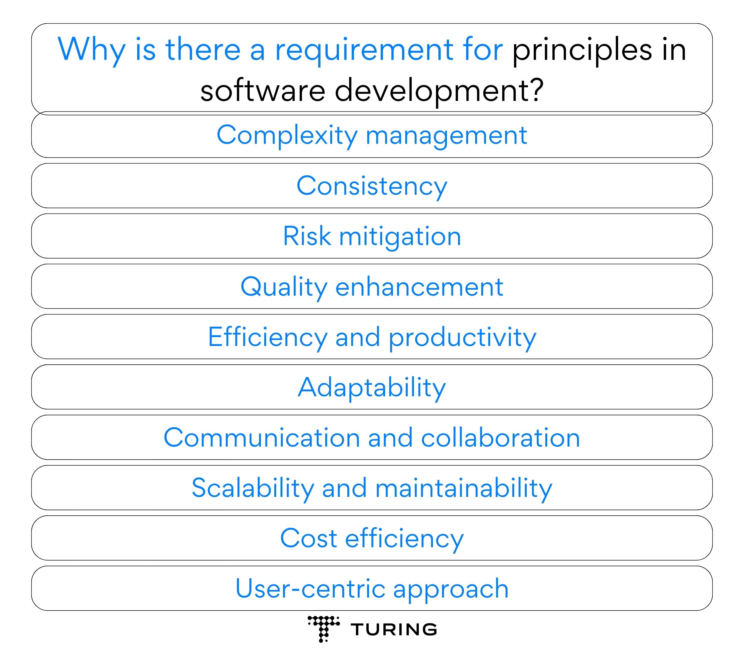 Why is there a requirement for principles in software development?